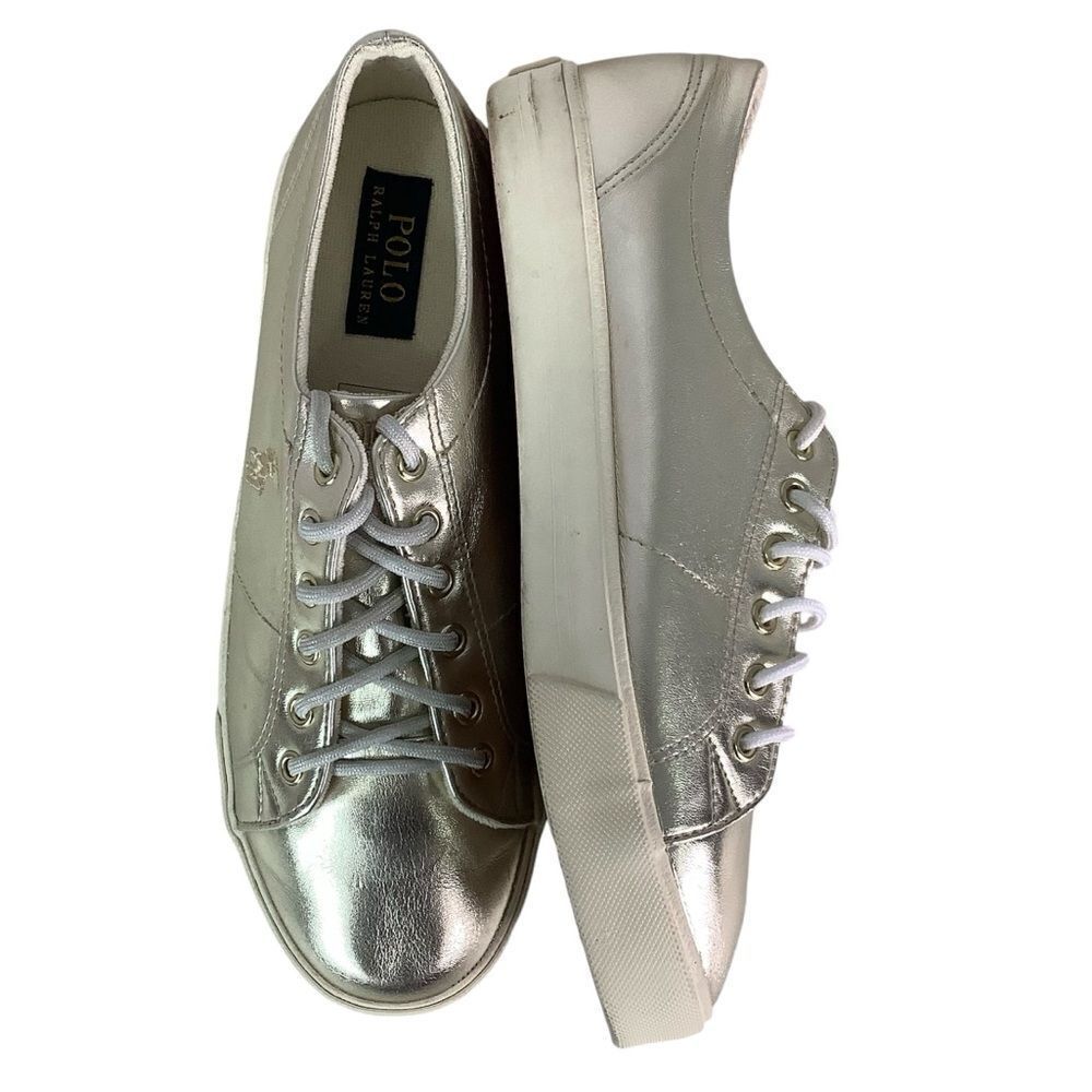 Polo Ralph Lauren Easton Lace Up Gold Unisex Women’s Sneakers Sz 6
